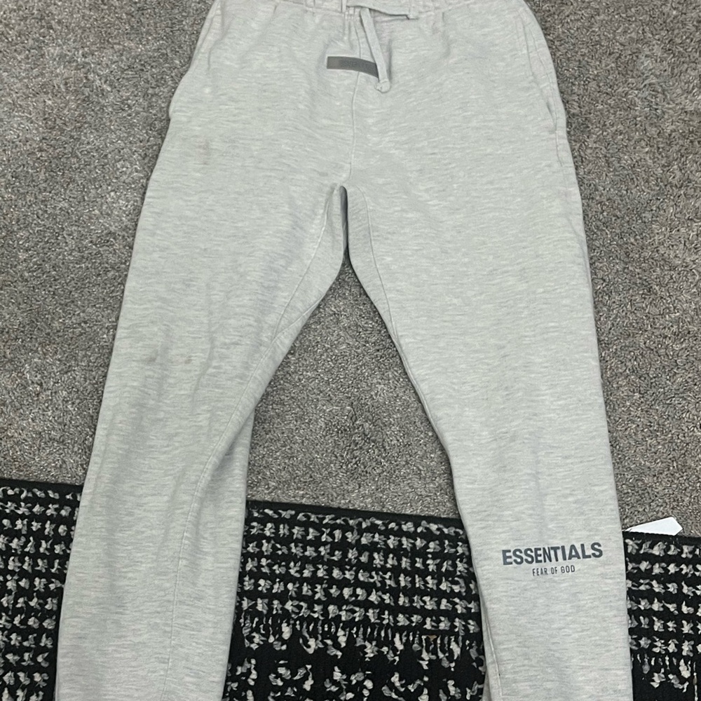 Grey essentials sweatpants youth large